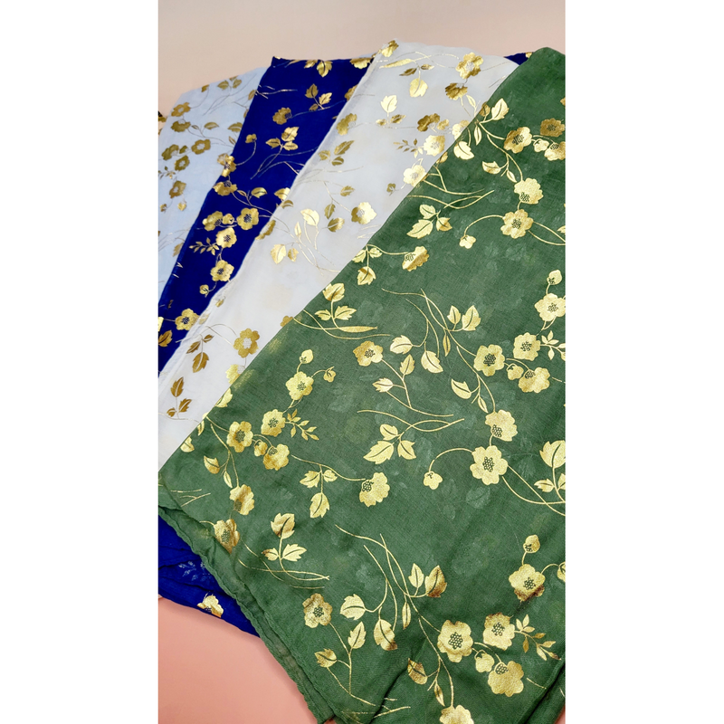 Dainty Flower Shimmer Scarf Pack of 12