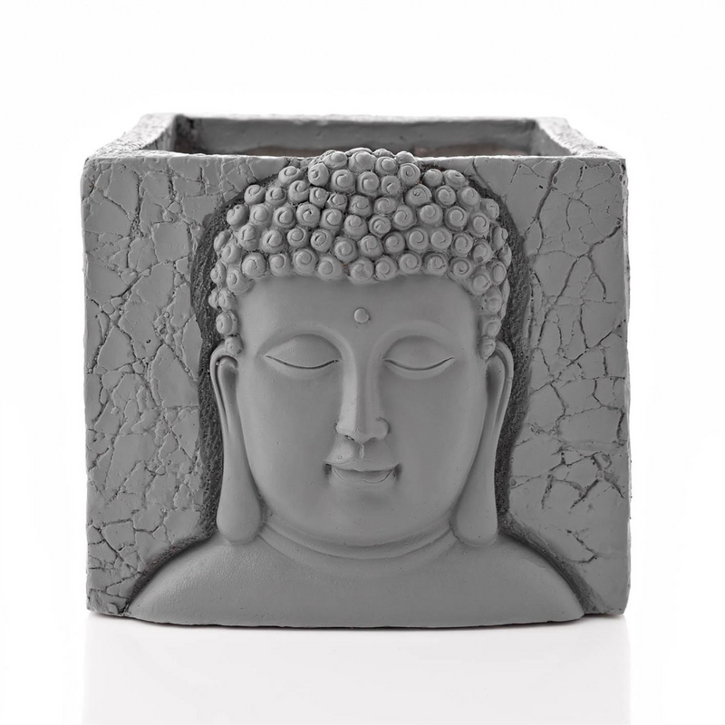 Buddha Planter 25cm Square Cement Effect