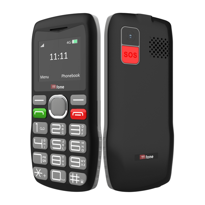 TTfone TT890 4G Senior Phone  Easy to Use Big Button Mobile Phone with Emergency Assistance Button, USB-C Charging, Bluetooth, Camera  Unlocked with Mains Charger and GiffGaff Sim Card