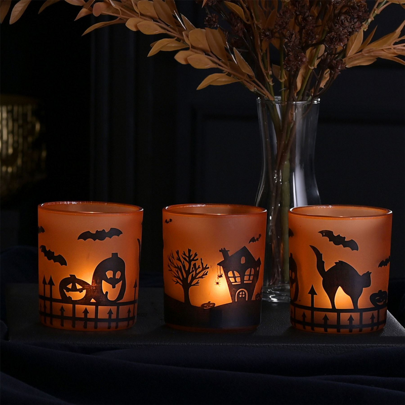 Set of 3 Assorted Halloween Votive/Tea Light Holders