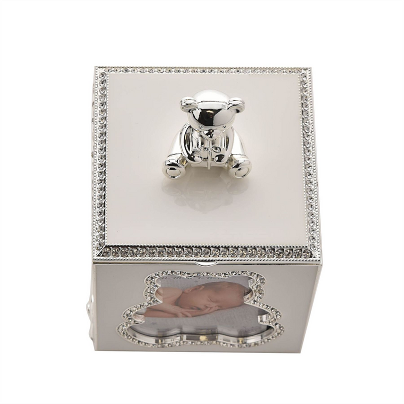Bambino Silver Plated Bear Photo Frame Box
