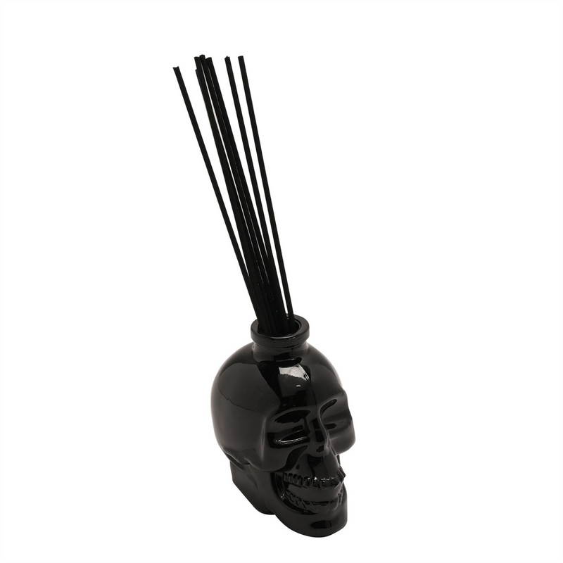 Black Glass Skull Diffuser with Haunted House Fragrance 200ml