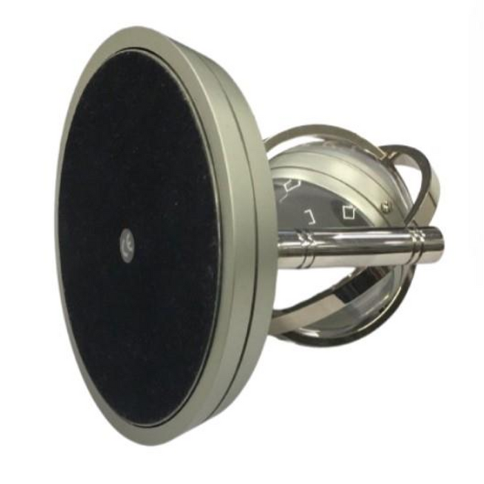 Miniature Clock Globe with Display Photo or Logo Silvertone Plated Solid Brass IMP422-AL - CLEARANCE NEEDS RE-BATTERY