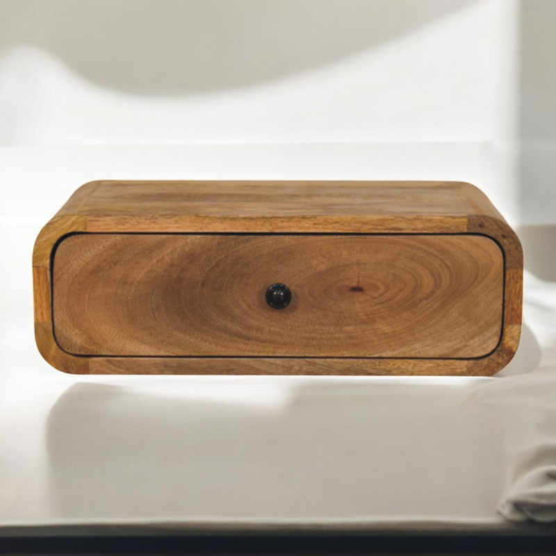 Artisan Furniture Solid Wood Avora Wall-Mounted Oak-ish 1 Drawer Nightstand