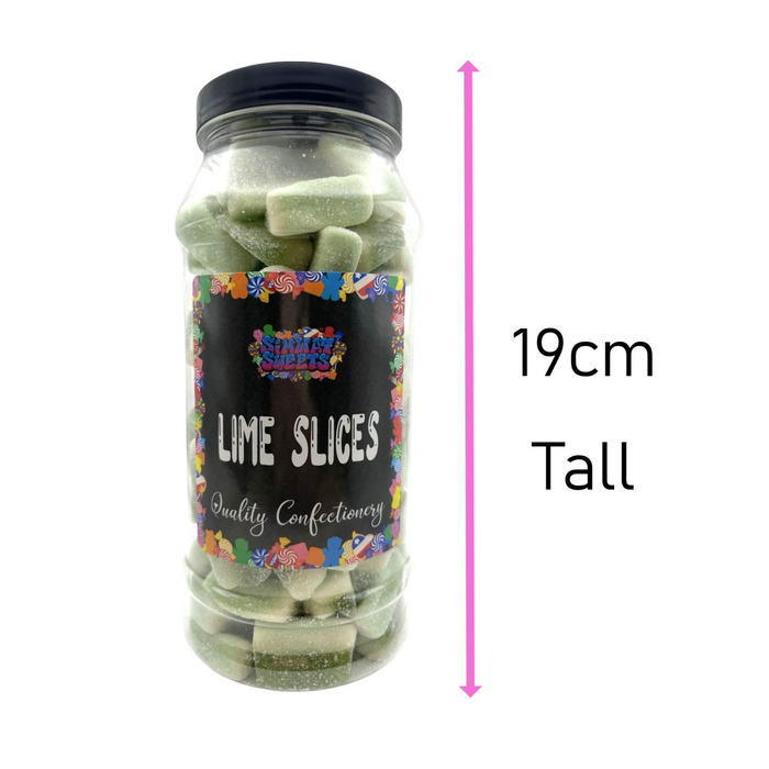 Lime Slices Retro Fizzy Gummy Sweets Gift Jar - 675g