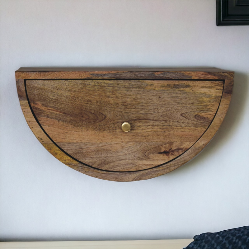 Artisan Furniture Solid Wood Crescent Floating Bedside