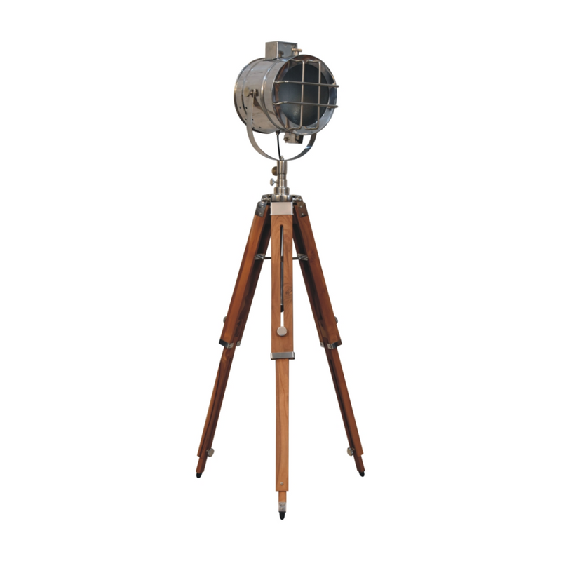 Artisan Furniture Home Decor Accessories - Caged Chrome Spotlight Floor Lamp
