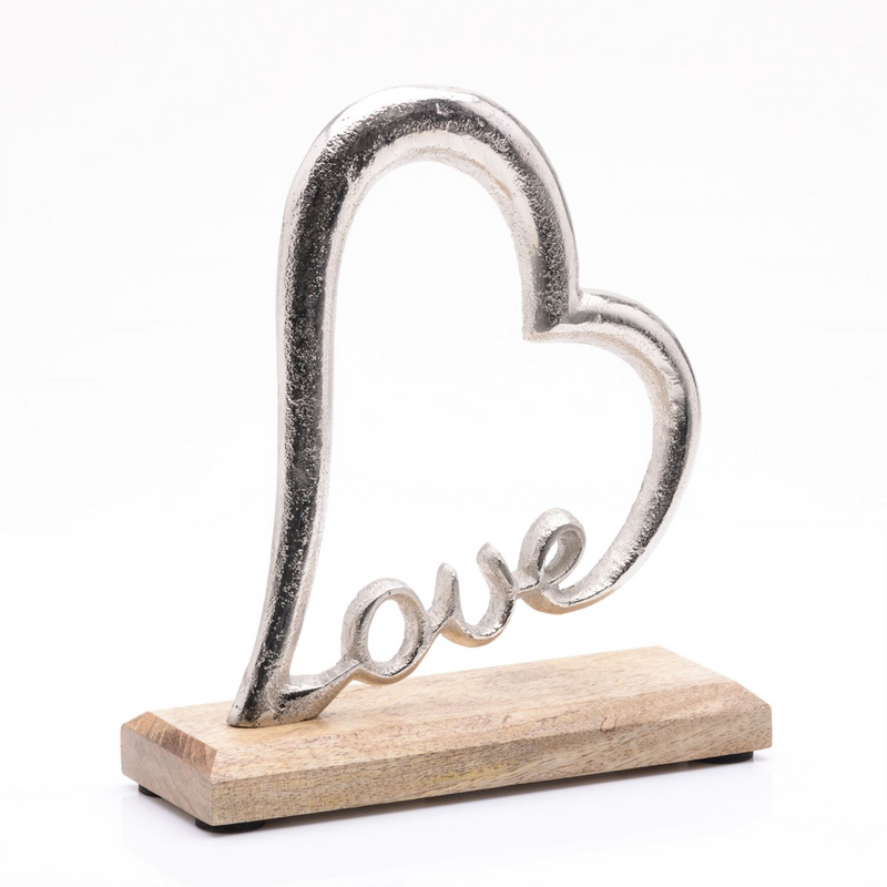 Love Heart Wood & Metal Ornament