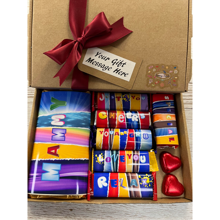 Mothers Day Gift Box With Fun Chocolate Bar Wrappers - Mammy