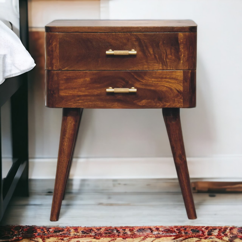 Artisan Furniture Solid Wood Chestnut T-Bar Nordic Bedside