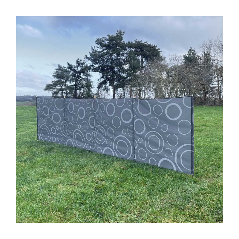 Solid Colour Folding Wooden Windbreak 5 Pole