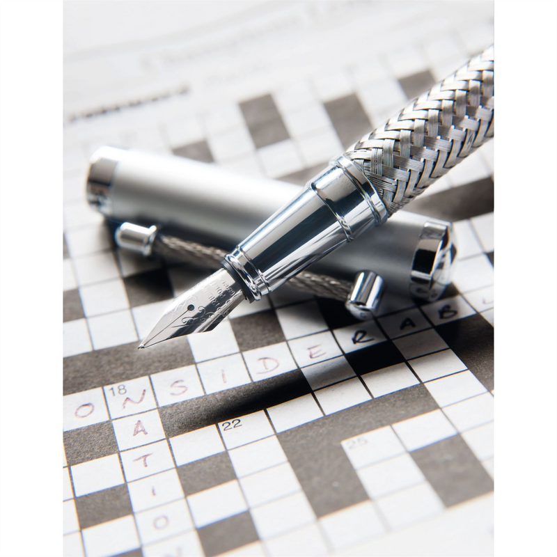 Stratton Rollerball & Fountain Pen Set - 2 Tone Silver