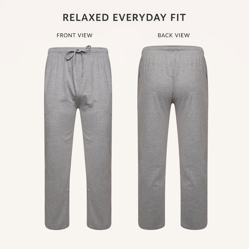 2 Pack Men's Cotton Lounge Bottoms Stretchable PJ Pants Available in Black Navy Grey Durable and Cozy Loungewear Medium to 5X-Large by Sock Stack
