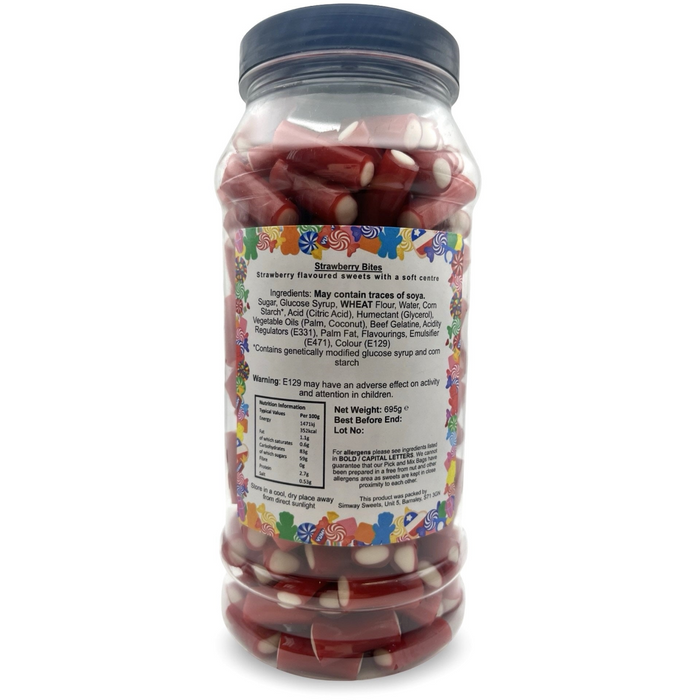 Strawberry Pencil Bites Sweets Gummy Jelly Retro Sweets Gift Jar - 695g