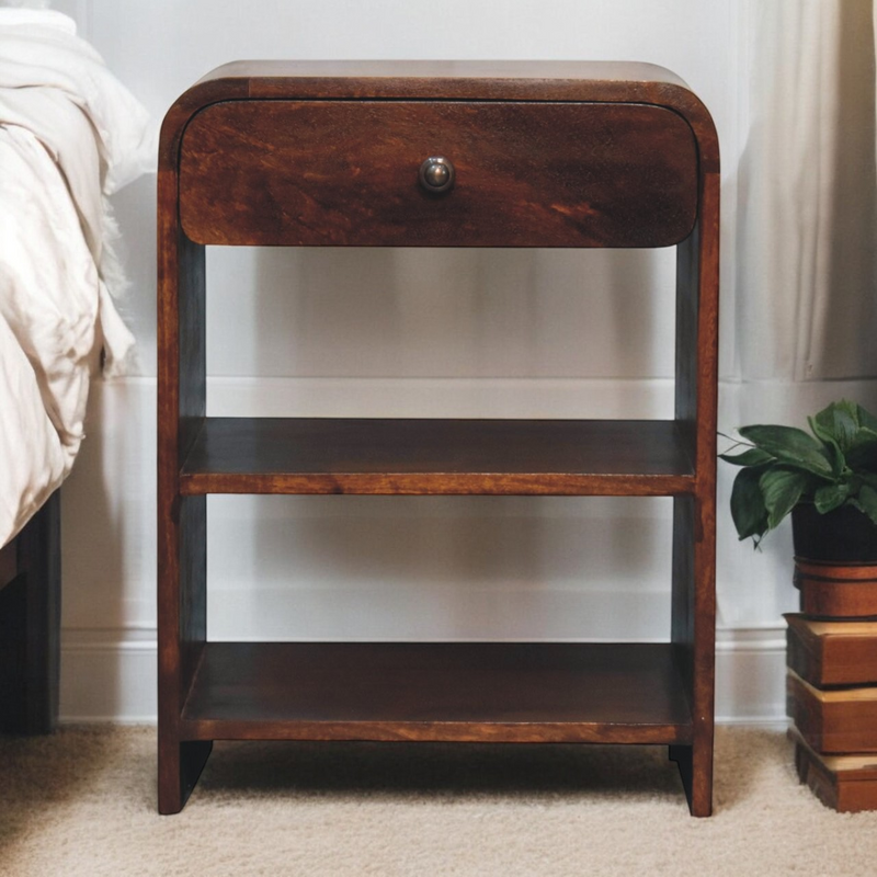 Artisan Furniture Solid Wood Aspen Open Bedside