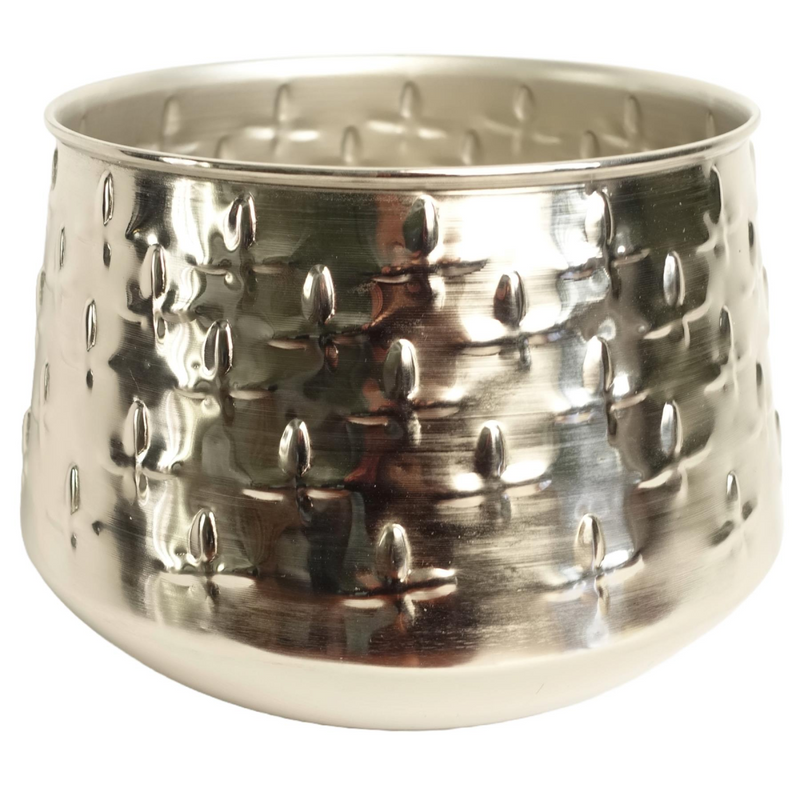 18cm Silver Cross Metal Planter by Leaf