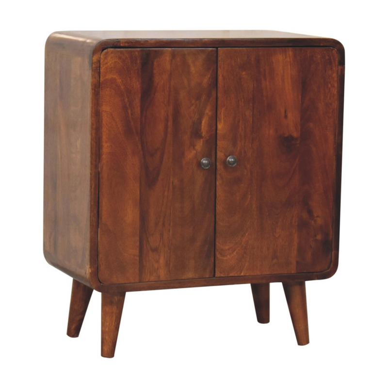 Artisan Furniture Solid Wood Mini Classic Chestnut Cabinet, Brown, 2 Doors