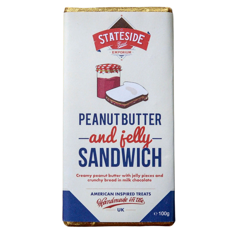 Stateside | Peanut Butter & Jelly Sandwich Milk Chocolate Bar | 90g
