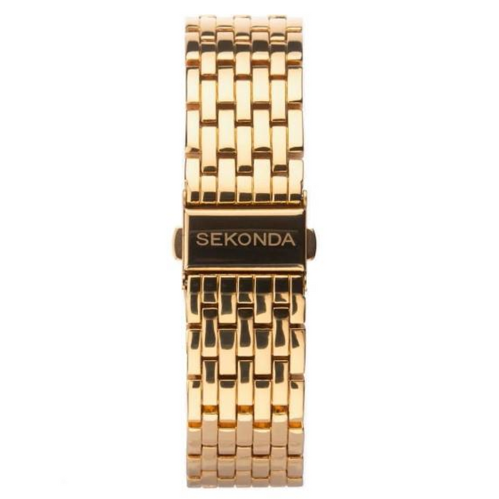 Sekonda Mens Fashion White Dial Gold Plated Bracelet Watch 1610