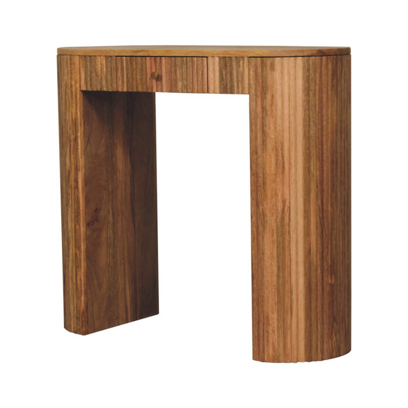 Artisan Furniture Solid Wood Soba Straight Console Table, 1 Drawer, Beige