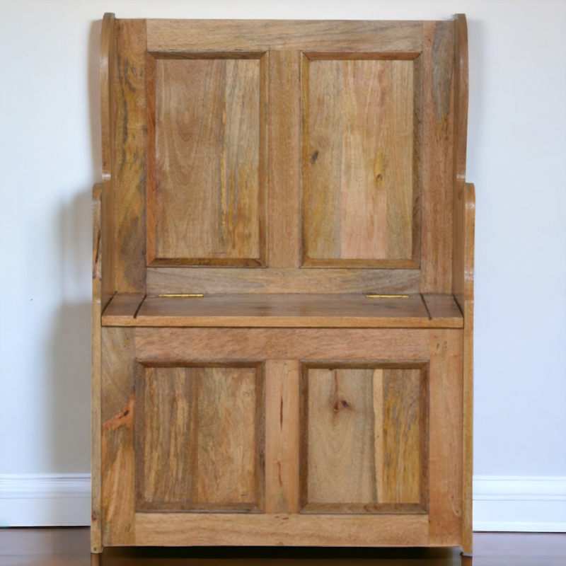 Artisan Furniture Solid Wood Small Monks Storage Bench