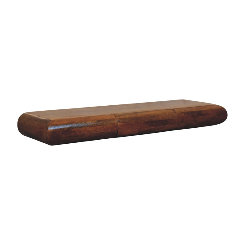 Artisan Furniture Solid Wood Solis Wall-Mounted Console, 3 Drawers, Brown