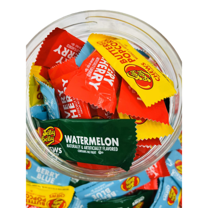 Simway Sweets Jar 590g - Jelly Belly Taffy Chews - Individually Wrapped American Sweets - Approximately 62 Pieces