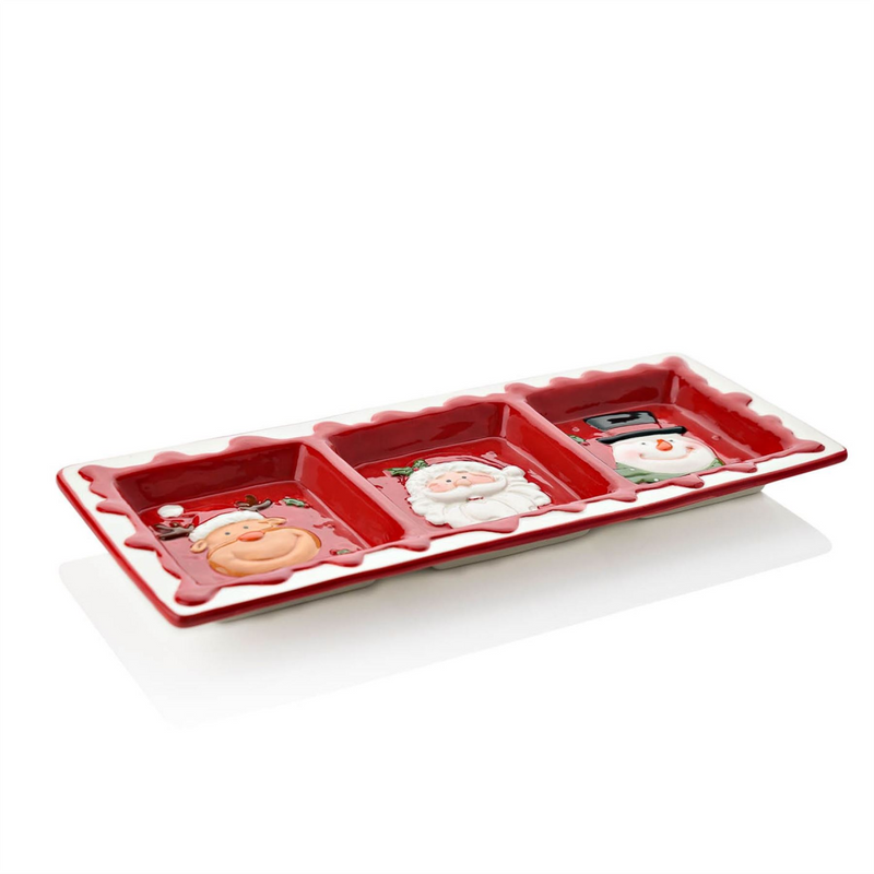 Christmas 3 Section Serving Plate