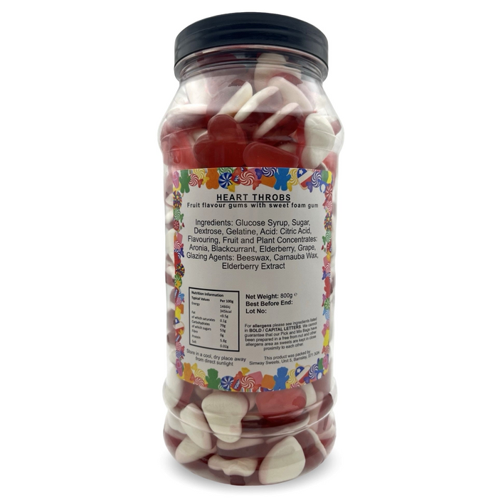 Haribo Heart Throb Gummy Foam Sweets Retro Sweets Gift Jar - 800g