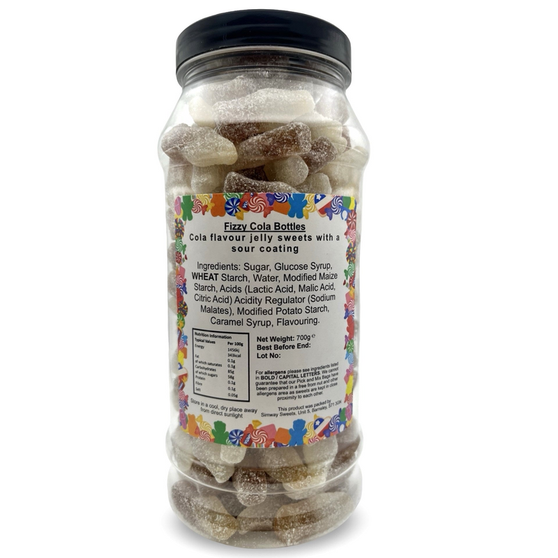 Fizzy Cola Bottles Retro Sweets Gift Jar - 700g