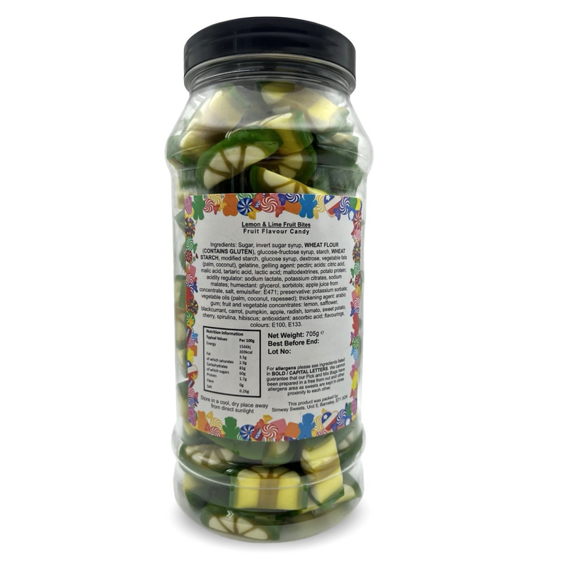 Lemon & Lime Slices Retro Gummy Sweets Gift Jar - 705g