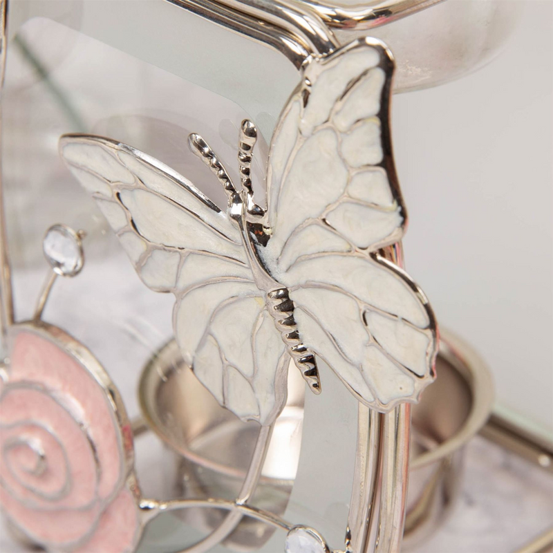 Sophia Glass & Wire Oval Oil Burner with Butterfly