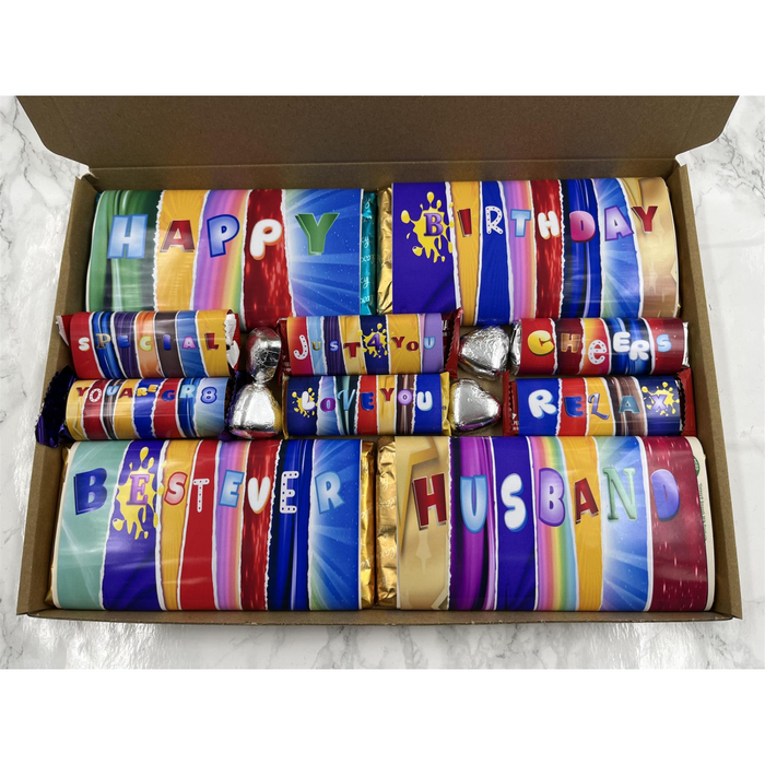 Fun Novelty Birthday Chocolate Wrapper Gift Box - Husband