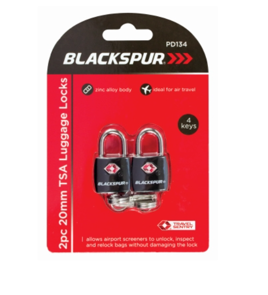 2 Pack 20mm TSA Luggage Locks Zinc Alloy Travel Padlocks