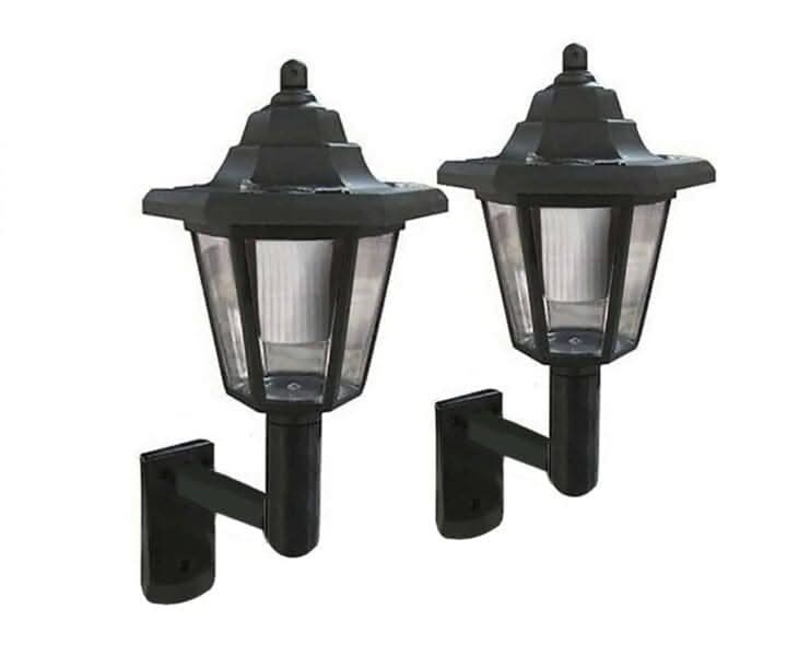 2 Pack Solar LED Wall Lights White Outdoor Garden Lighting