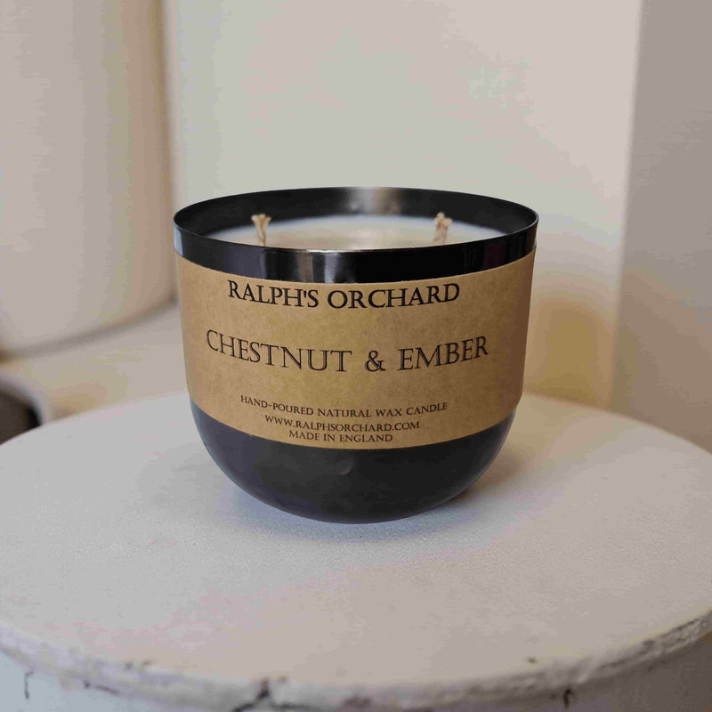 2-Wick Dimpled Black Candles