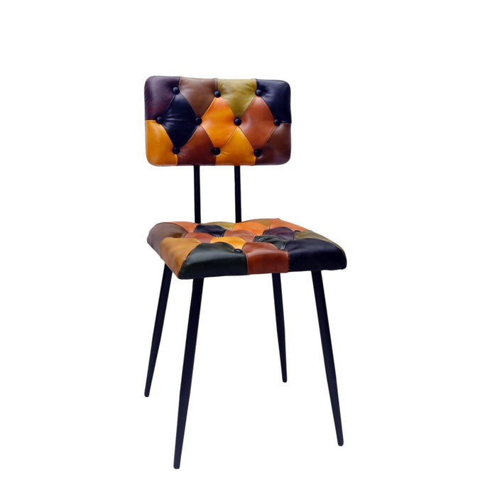85CM LEATHER CHAIR  Harlequin diamond pattern