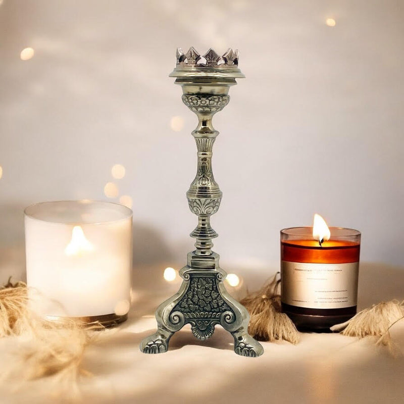 45CM ALUMINIUM GOTHIC CANDLE HOLDER