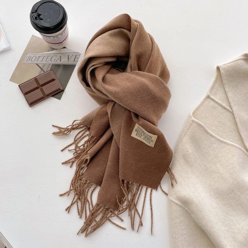 Double-sided Solid-color Scarf For Women