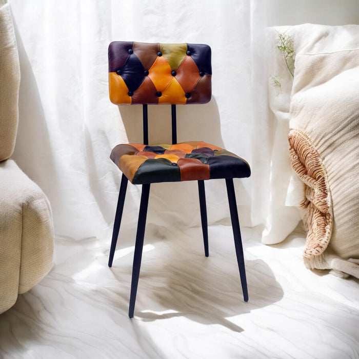 85CM LEATHER CHAIR  Harlequin diamond pattern