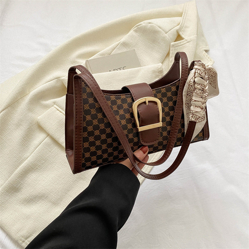 Silk Scarf Printed Crossbody Bag