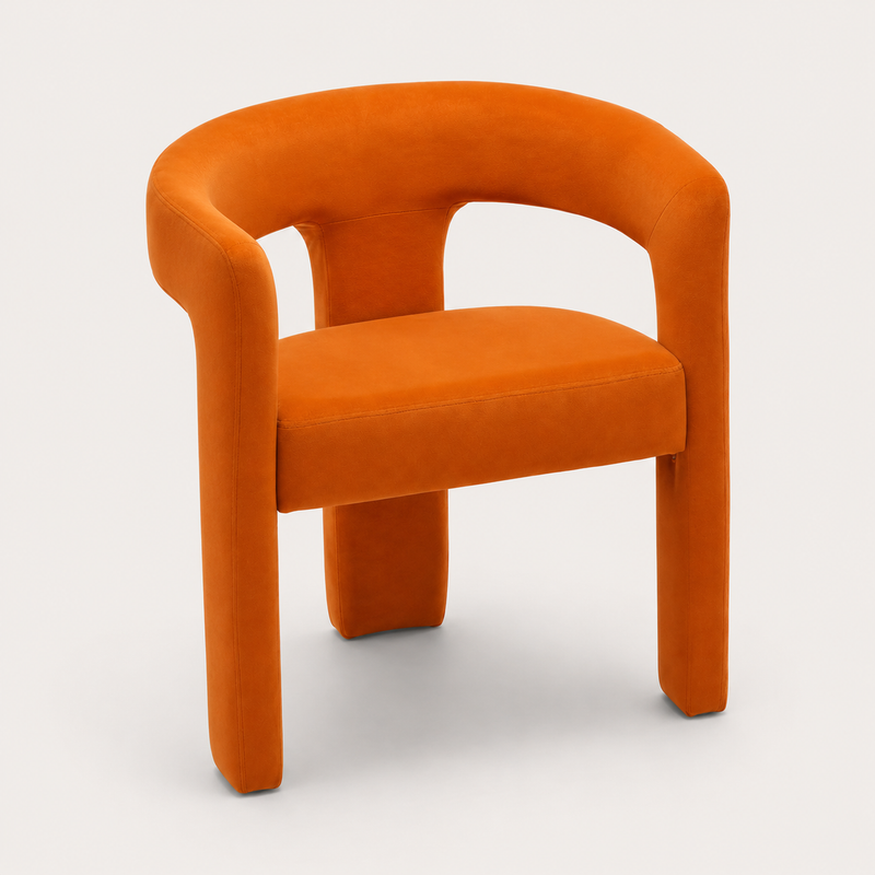 Nordic Ember Orange Upholstered Accent Chair