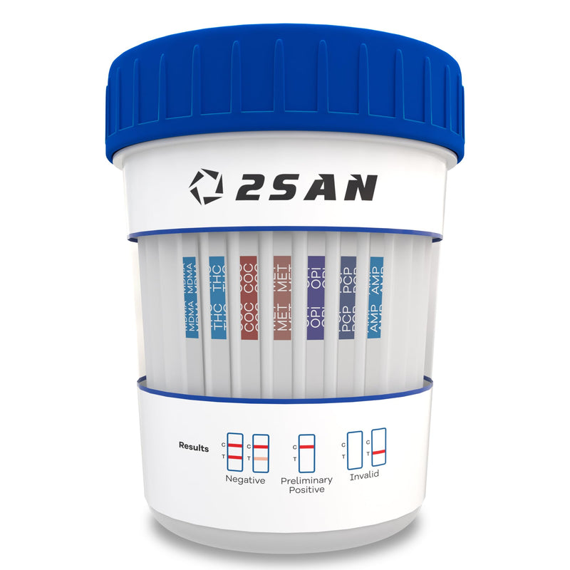 2San 7-Panel Drug Test Cup – 5-Min At-Home Results (THC, COC, MET, OPI, AMP, MDMA, PCP)