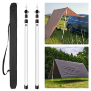 2x 230cm Tent Poles Telescopic Adjustable Awning Canopy Tarp Pole Support Rod UK - InStock