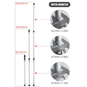 2x 230cm Tent Poles Telescopic Adjustable Awning Canopy Tarp Pole Support Rod UK - InStock