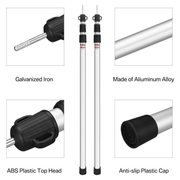 2x 230cm Tent Poles Telescopic Adjustable Awning Canopy Tarp Pole Support Rod UK - InStock