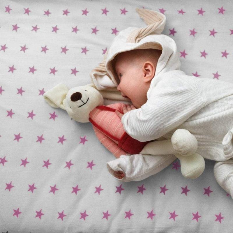 2x Travel Cot Fitted Sheet 100% Cotton 95x65cm