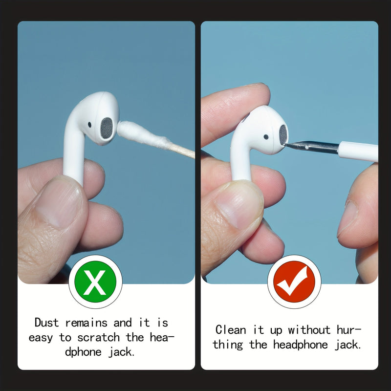 3-in-1 Earbuds Airpod Cleaning Brush - Portable Tool Kit for Air Pods & Wireless Earphone Cases