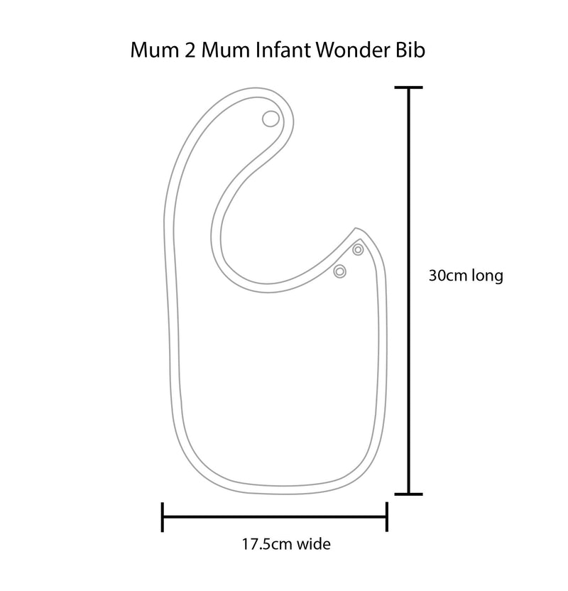 3 PACK - Mum 2 Mum Infant Wonder Bibs - Navy / Teal / Baby Blue