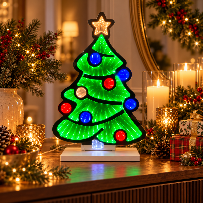 40cm Christmas Tree Infinity Light with Multicoloured LEDs
